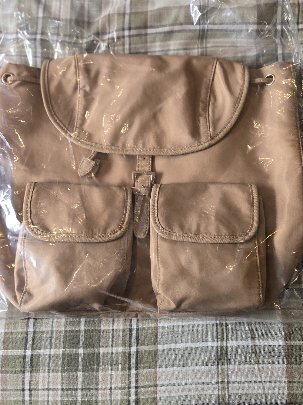 Year of Ours Taupe Backpack with Front Pockets